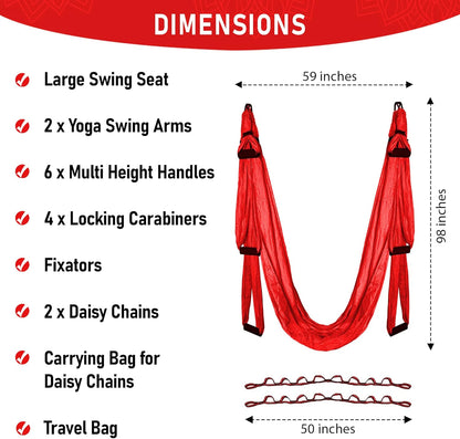 Yoga Trapeze – Yoga Swing/Sling/Inversion Tool | Lycra Fabric |