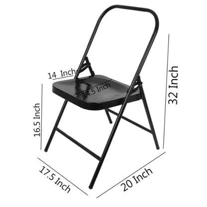 Iyengar Yoga Chair Plain | Black | Double Pipe