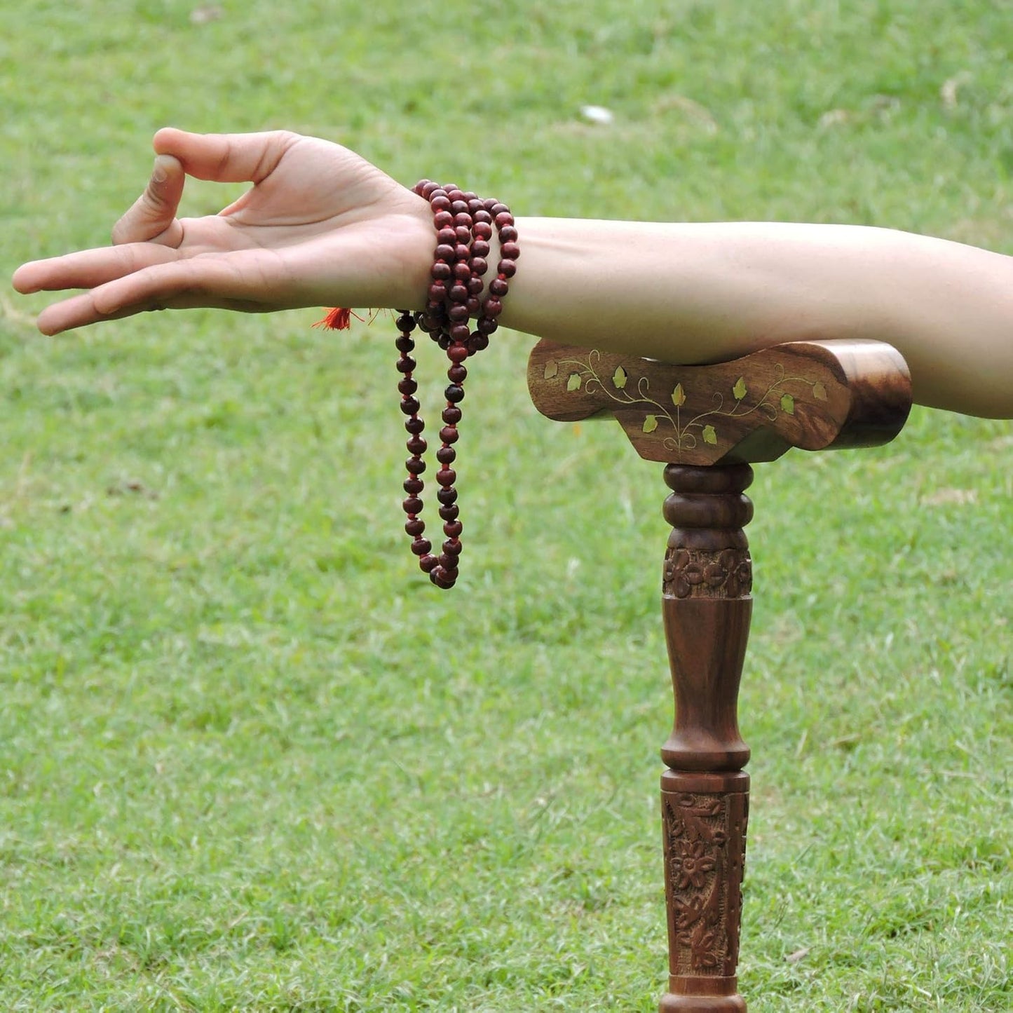 Wooden Yoga  Parnayam  Mala jaap Danda | Made of Sheesham Wood|