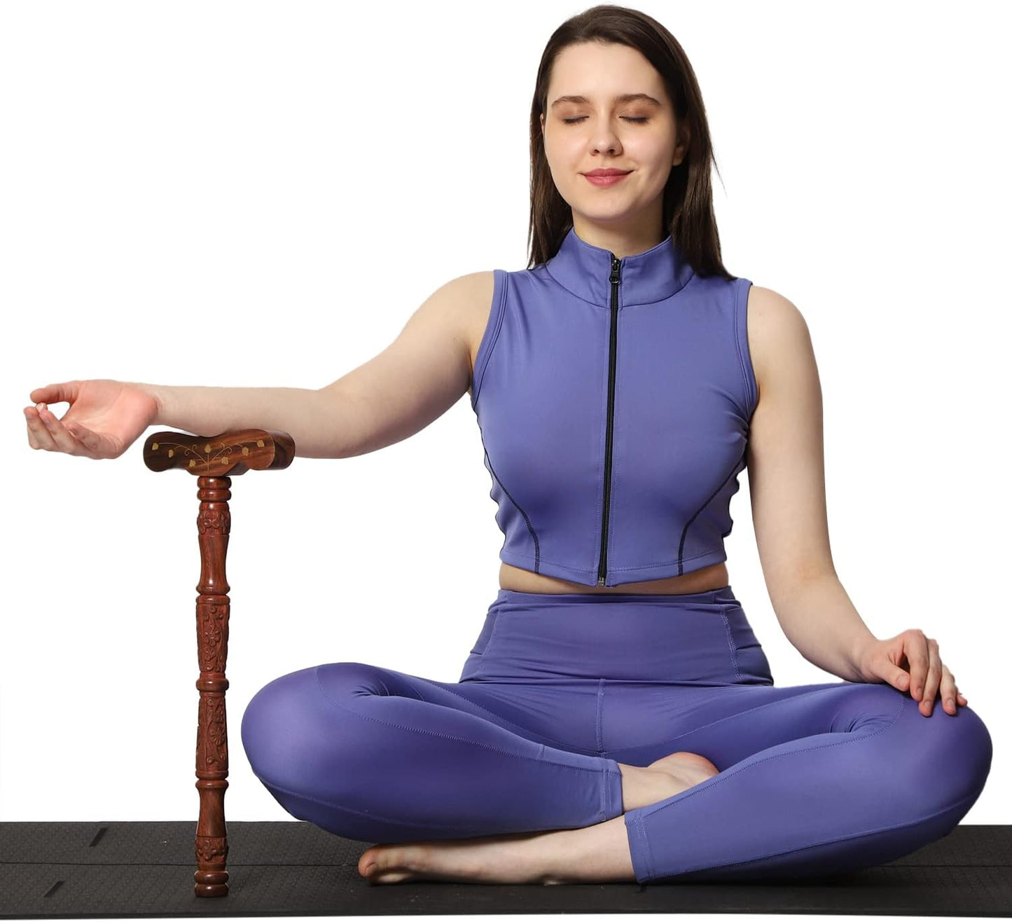 Wooden Yoga  Parnayam  Mala jaap Danda | Made of Sheesham Wood|