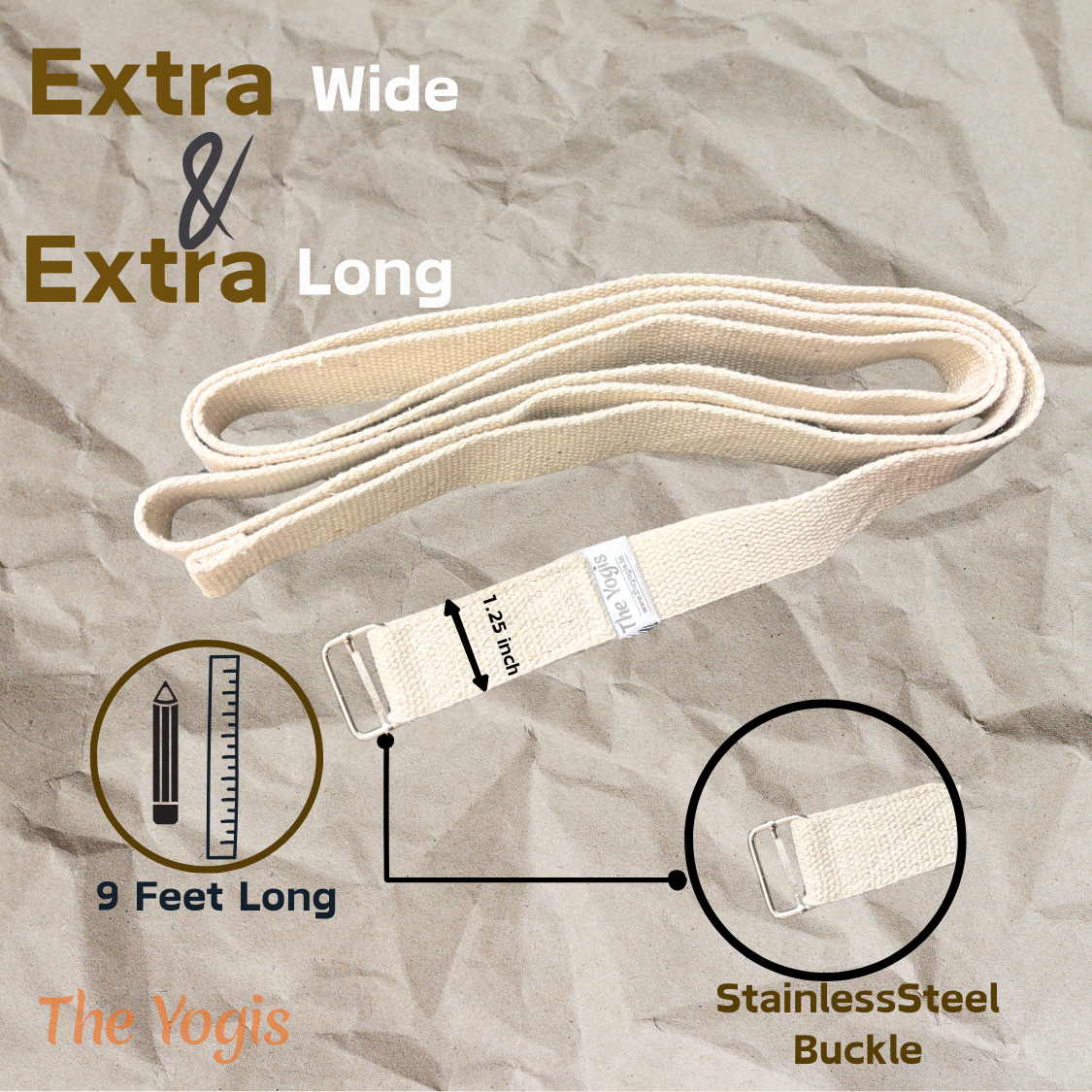 Yoga Belt H- Lock | 9feet Long |