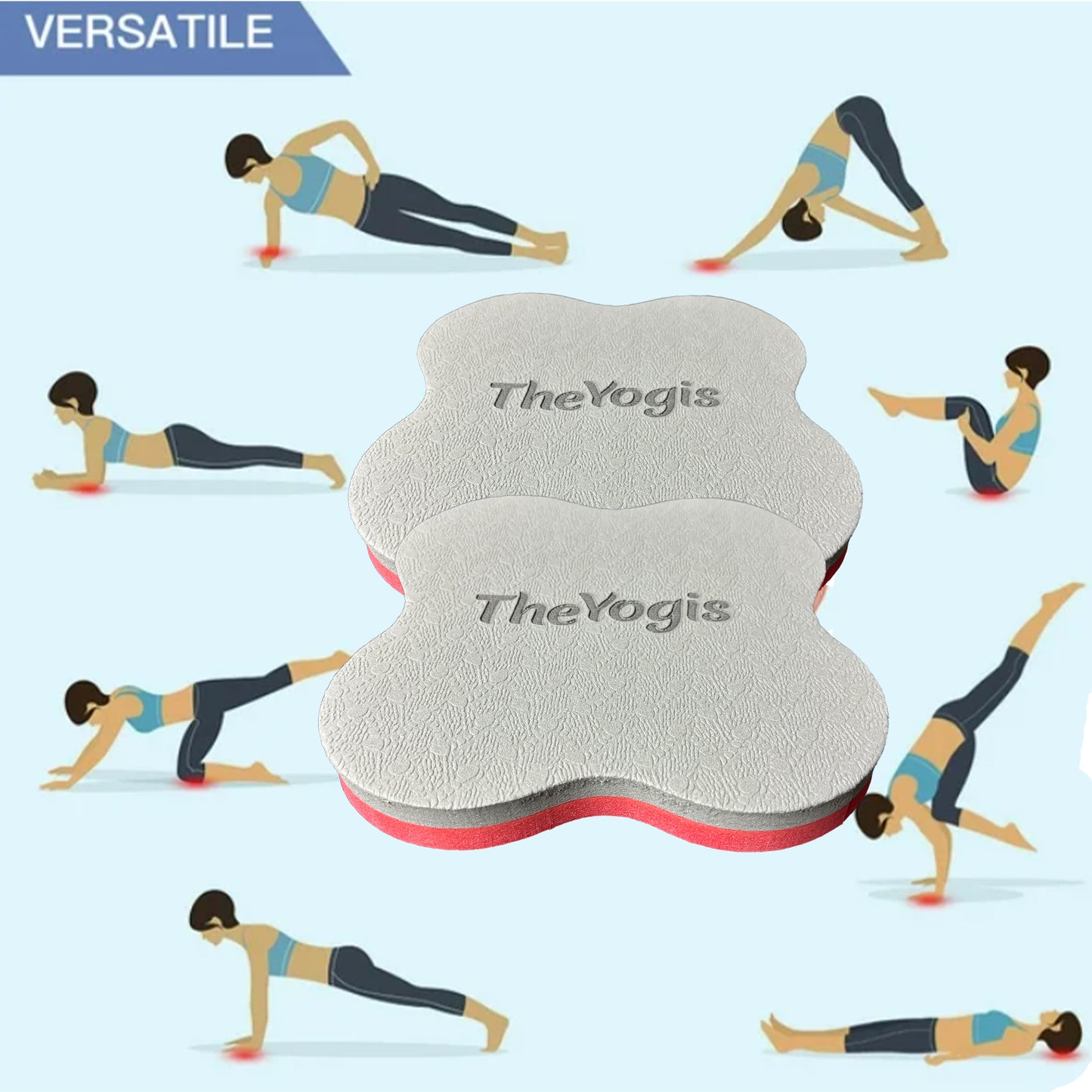 Knee & Elbow Cushion Pad - Red+Grey | Set of 2 |
