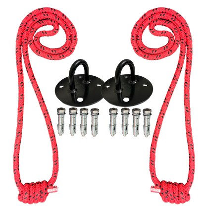 Iyengar Yoga Anti-Gravity Wall Rope | Size- Long  | Pc- 2 With 2 Wall Mount & Fasteners