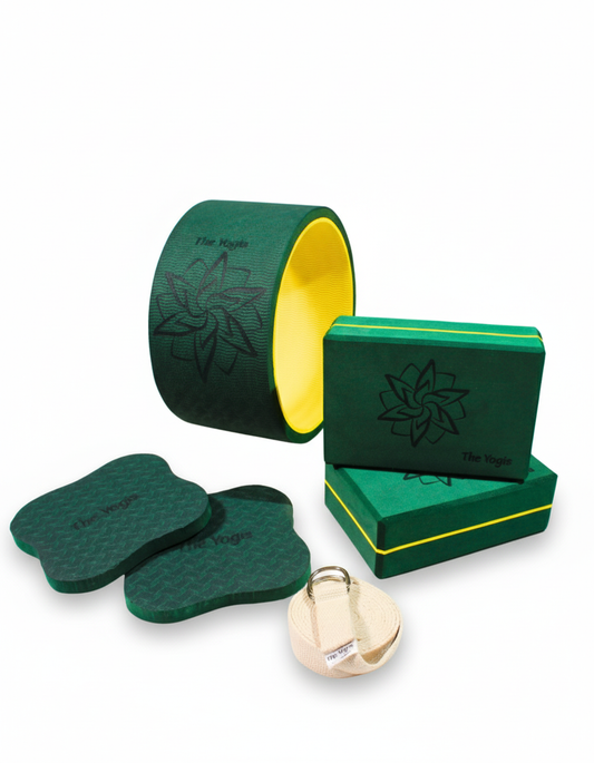 Premium Yoga Wheel Combo Kit | Bottle Green |