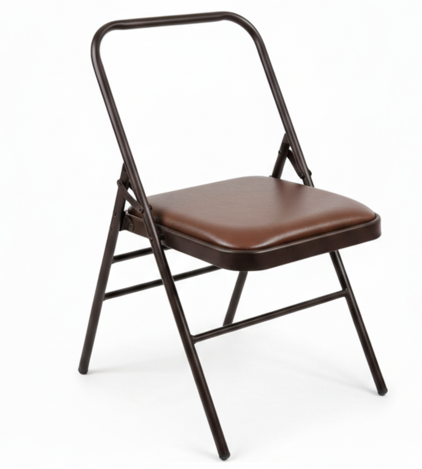 Iyengar Yoga Chair with Leather Cushion Seat | Brown Color |