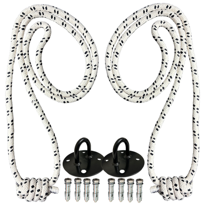Iyengar Yoga Anti-Gravity Wall Rope | Size- Long  | Pc- 2 With 2 Wall Mount & Fasteners