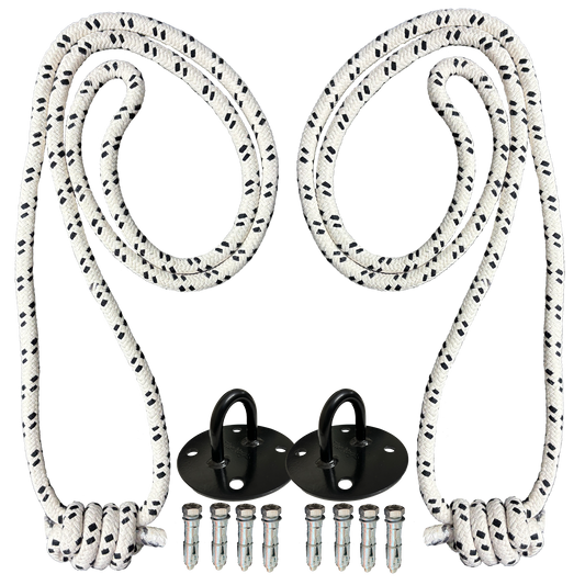 Iyengar Yoga Anti-Gravity Wall Rope | Size- Long  | Pc- 2 With 2 Wall Mount & Fasteners