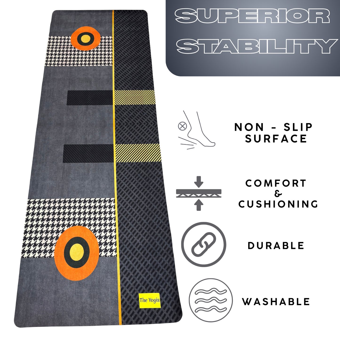 Suede Natural Rubber Yoga Mat And Carry Strap 4mm