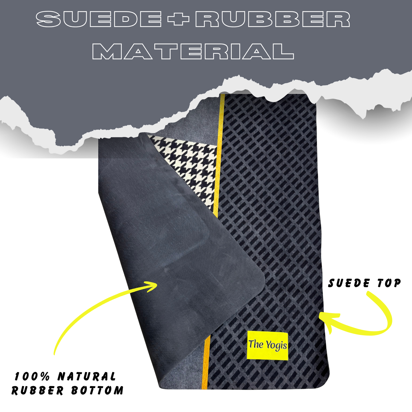 Suede Natural Rubber Yoga Mat And Carry Strap 4mm