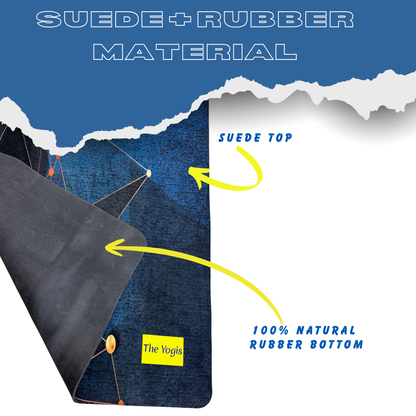 Suede Natural Rubber Yoga Mat And Carry Strap 4mm