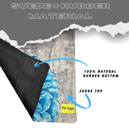 Suede Natural Rubber Yoga Mat And Carry Strap 4mm