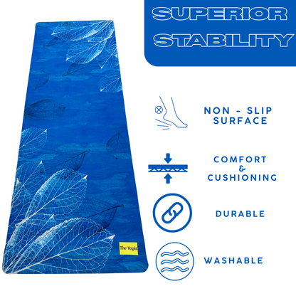Suede Natural Rubber Yoga Mat And Carry Strap 4mm