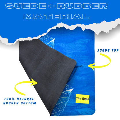 Suede Natural Rubber Yoga Mat And Carry Strap 4mm