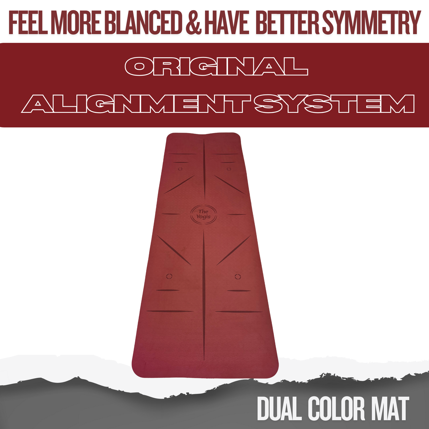 Yoga Mat With Alignment | Color- Wine | 8mm