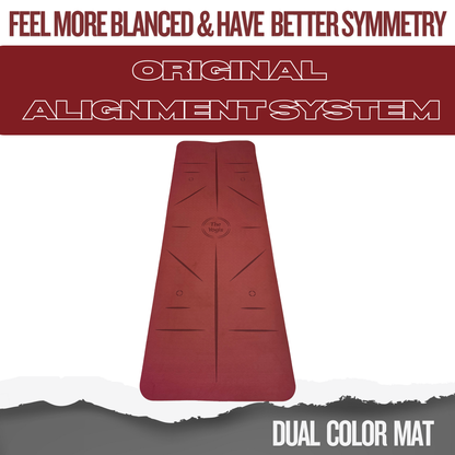 Yoga Mat With Alignment | Color- Wine | 8mm