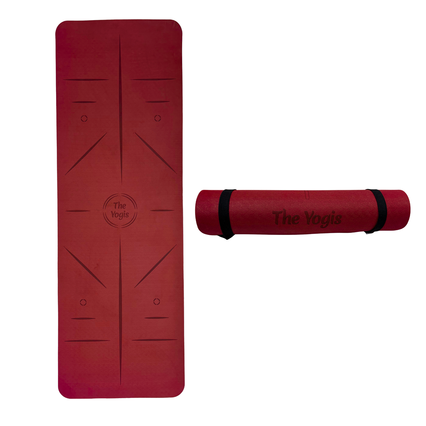 Yoga Mat With Alignment | Color- Wine | 8mm
