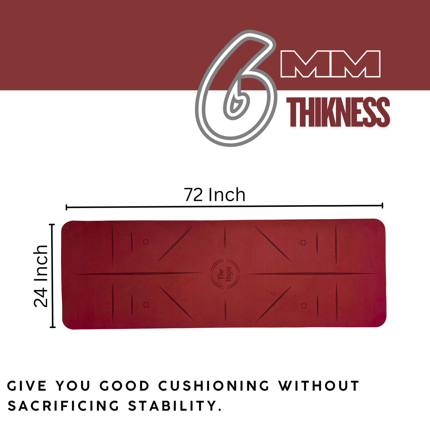 TPE Yoga Mat 6mm With Alignment